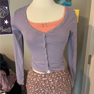 purple button up shirt